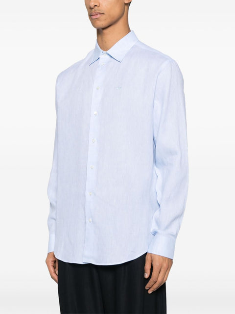 Emporio Armani Emporio Armani logo-embroidered long-sleeve shirt