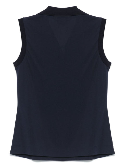 Emporio Armani Emporio Armani Icon micro piquet crepe jersey top