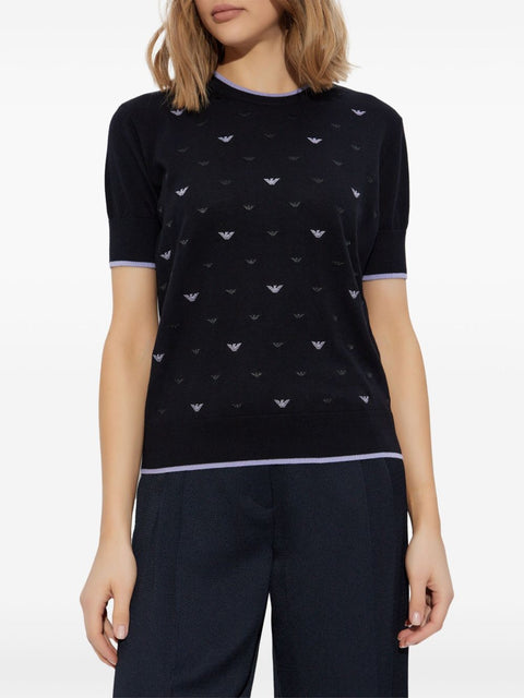 Emporio Armani Emporio Armani Jumper with all-over micro eagle embroidery