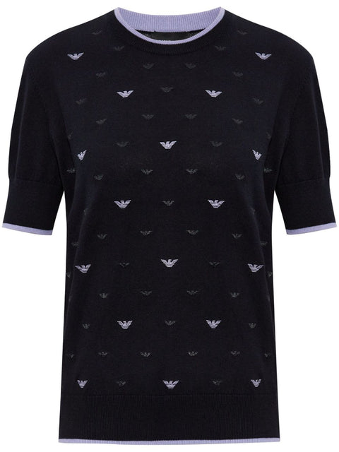 Emporio Armani Emporio Armani Jumper with all-over micro eagle embroidery
