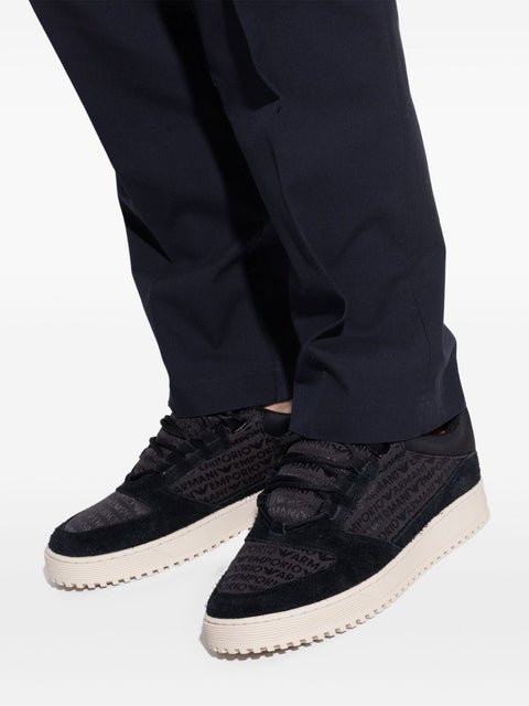 Emporio Armani Emporio Armani Sneakers in jacquard fabric with logo lettering and suede