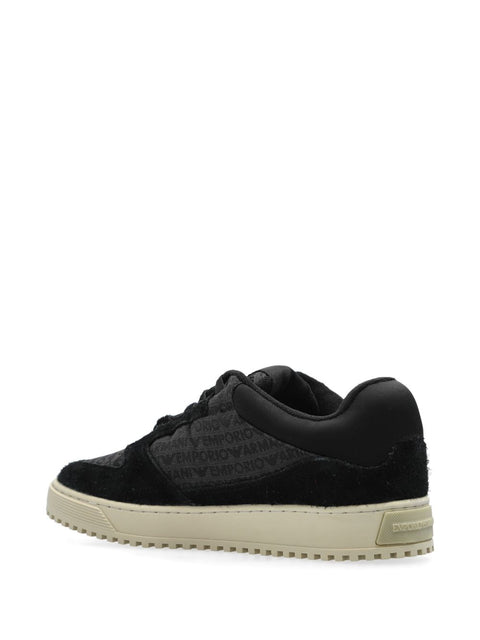 Emporio Armani Emporio Armani Sneakers in jacquard fabric with logo lettering and suede