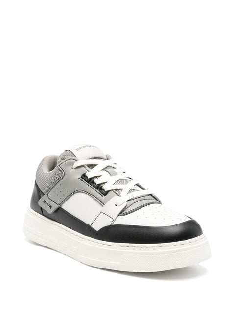 Emporio Armani Emporio Armani Leather and mesh sneakers with contrasting details