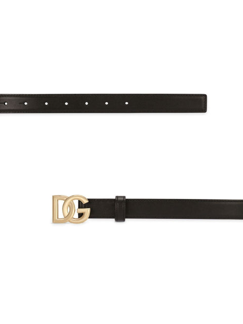 Dolce & Gabbana Dolce & Gabbana DG Logo Calfskin Belt