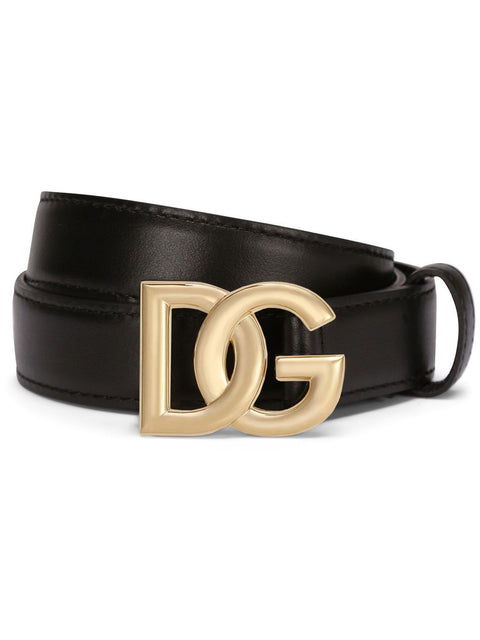 Dolce & Gabbana Dolce & Gabbana DG Logo Calfskin Belt