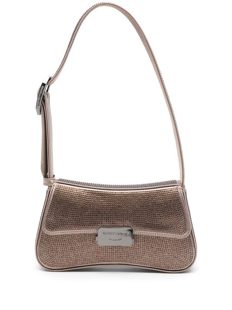 Emporio Armani Emporio Armani Satin shoulder bag with rhinestones