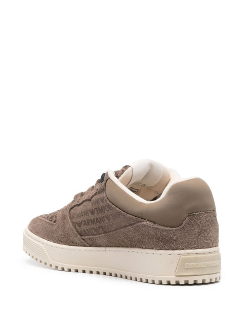 Emporio Armani Emporio Armani Sneakers in suede and jacquard with logo lettering