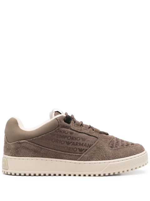 Emporio Armani Emporio Armani Sneakers in suede and jacquard with logo lettering