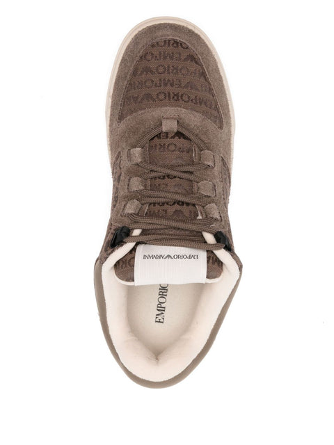 Emporio Armani Emporio Armani Sneakers in suede and jacquard with logo lettering