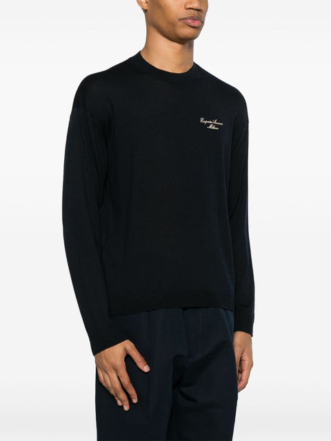 Emporio Armani Emporio Armani Wool Blend Crewneck Sweater with Logo