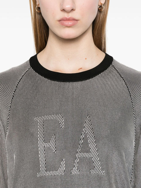 Emporio Armani Emporio Armani Two-tone fisherman’s rib jumper with EA logo