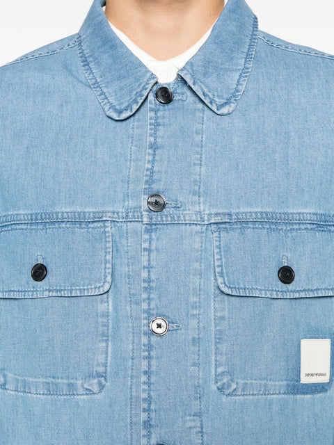 Emporio Armani Emporio Armani Shirts Clear Blue