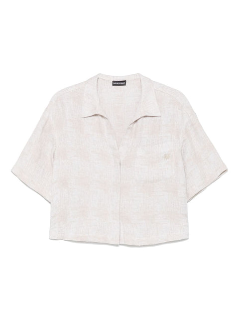 Emporio Armani Emporio Armani cropped linen shirt