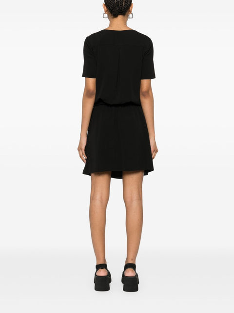 Emporio Armani Emporio Armani Short dress with gathered waist and belt in flowing crepe