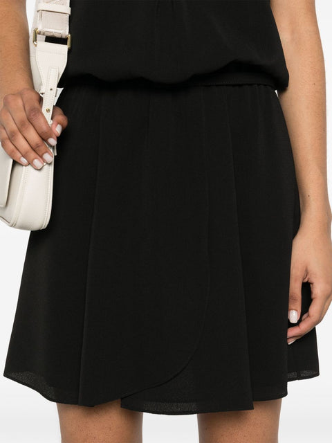 Emporio Armani Emporio Armani Short dress with gathered waist and belt in flowing crepe