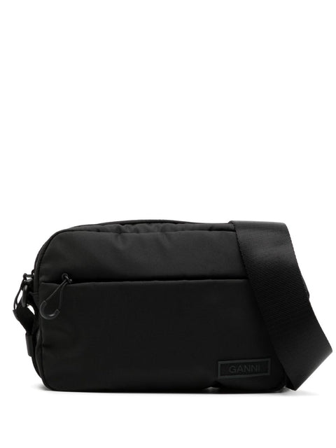 Ganni Ganni logo-patch crossbody bag
