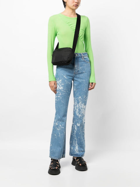 Ganni Ganni logo-patch crossbody bag