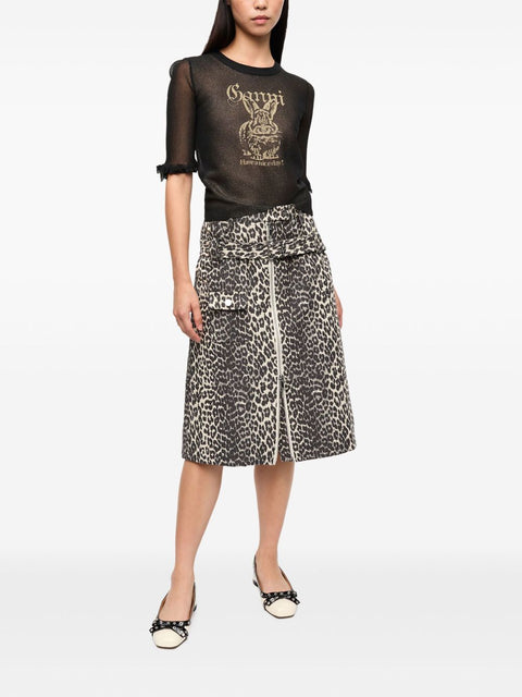 Ganni Ganni Sheer Jacquard Top