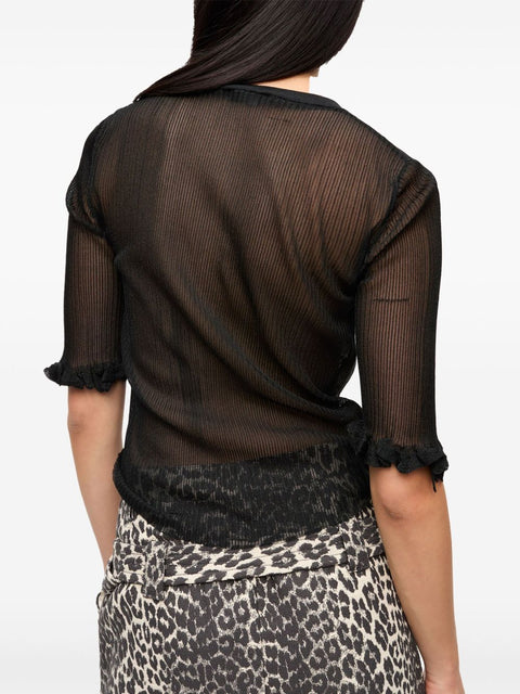 Ganni Ganni Sheer Jacquard Top