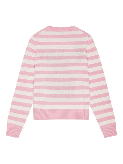 Ganni Ganni Striped Graphic Wool Bunny Jumper