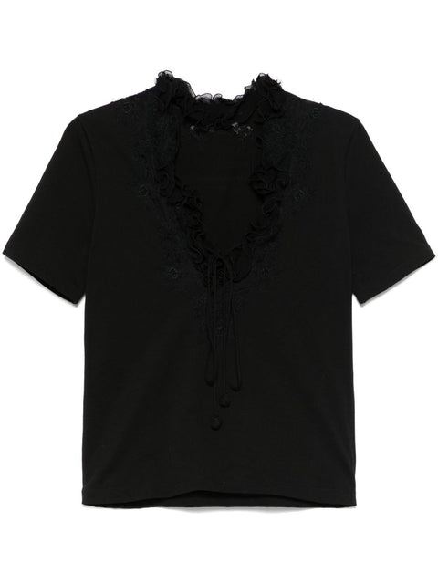 Ermanno Scervino Ermanno Scervino Lace detail cotton t-shirt
