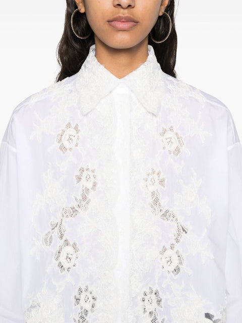 Ermanno Scervino Ermanno Scervino Lace detail cotton shirt