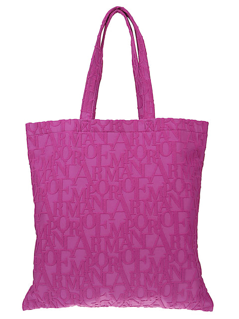 Emporio Armani Emporio Armani Beachwear shopper in bold 3D ASV logo fabric