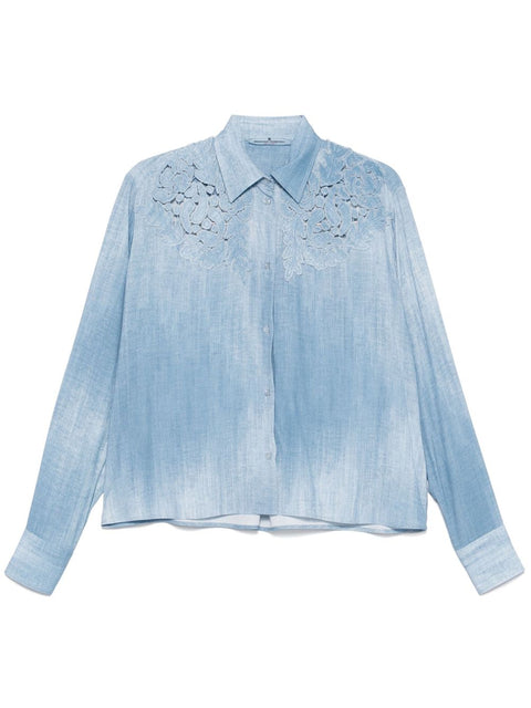 Ermanno Scervino Ermanno Scervino Semi-transparent shirt with floral applique