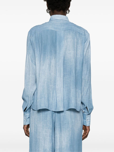 Ermanno Scervino Ermanno Scervino Semi-transparent shirt with floral applique