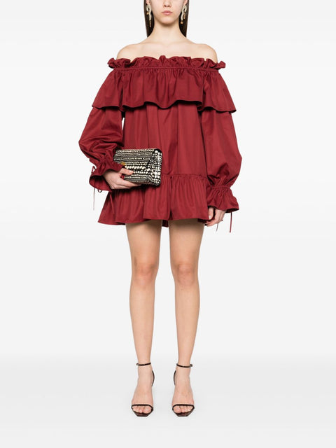 Saint Laurent Saint Laurent ruffled cotton mini dress