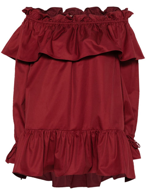 Saint Laurent Saint Laurent ruffled cotton mini dress