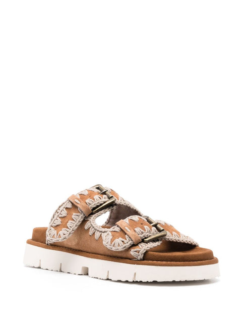 Mou Mou Sandals Leather Brown
