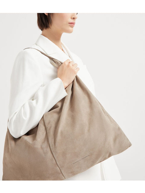 Brunello Cucinelli Brunello Cucinelli Suede Swing hobo bag
