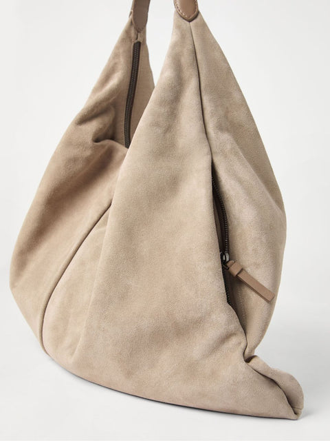 Brunello Cucinelli Brunello Cucinelli Suede Swing hobo bag