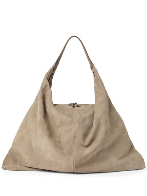 Brunello Cucinelli Brunello Cucinelli Suede Swing hobo bag