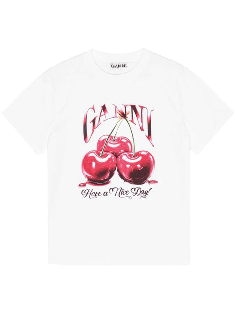 Ganni GANNI T-shirts and Polos White