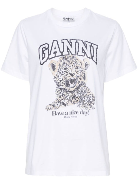 Ganni GANNI T-shirts and Polos White