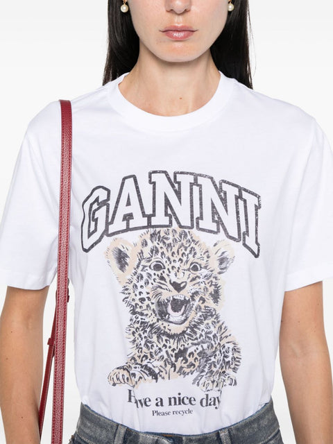 Ganni GANNI T-shirts and Polos White