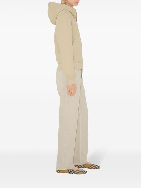Burberry Burberry Cotton zip-up hoodie with check label
