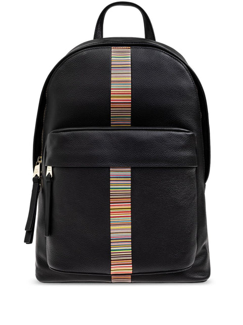 Paul Smith Paul Smith Signature Stripe leather backpack