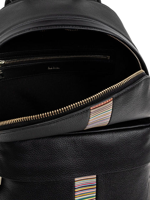 Paul Smith Paul Smith Signature Stripe leather backpack