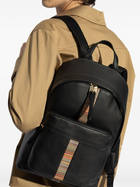 Paul Smith Paul Smith Signature Stripe leather backpack