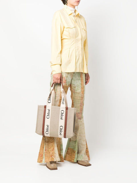 Chloè Chloè Chloé Woody canvas medium tote bag