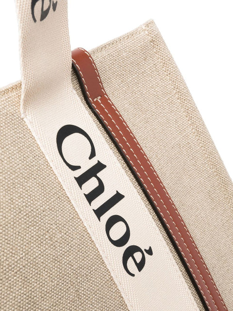 Chloè Chloè Chloé Woody canvas medium tote bag