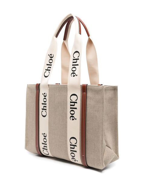 Chloè Chloè Chloé Woody canvas medium tote bag