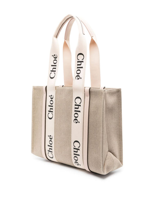 Chloè Chloè Chloé Woody canvas medium tote bag