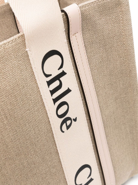 Chloè Chloè Chloé Woody canvas medium tote bag