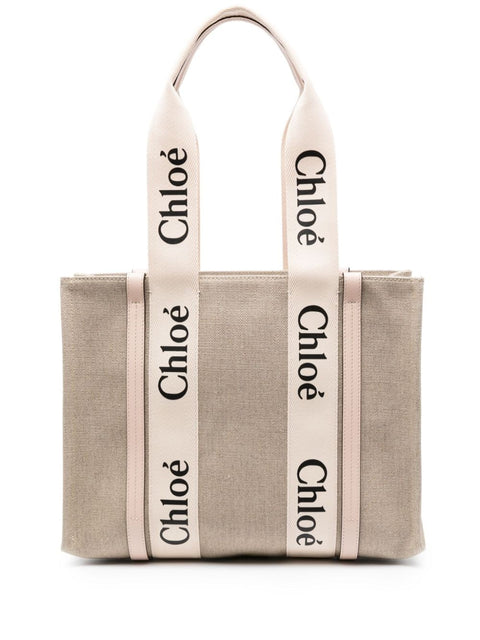 Chloè Chloè Chloé Woody canvas medium tote bag