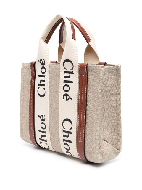 Chloè Chloè Chloé Woody small canvas tote bag