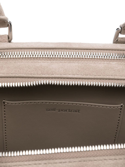 Self-Portrait Self-Portrait suede baguette shoulder bag